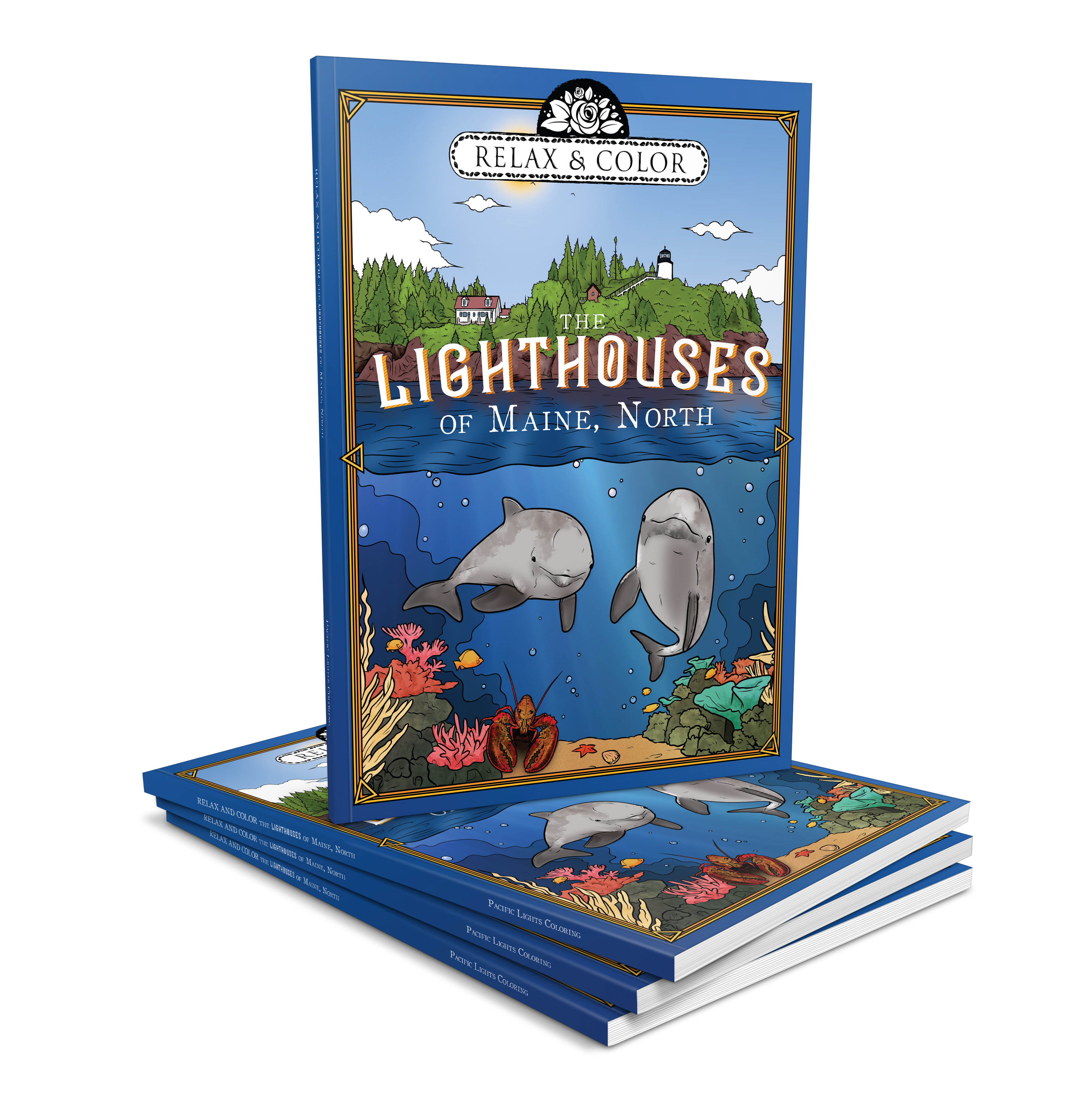 Relax and Color The Lighthouses of Maine, North - Paperback