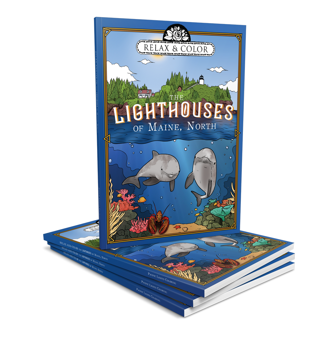 Relax and Color The Lighthouses of Maine, North - Paperback